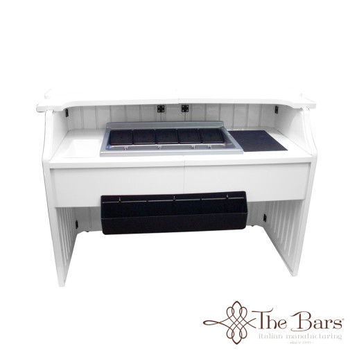 Full catering bar station white with drink station black