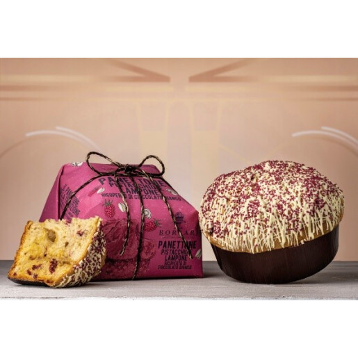 Panettone cu crema de fistic, zmeura si ciocolata alba 1000 gr