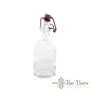 Old pharmacy glass bottle 100 ml. w/bail lid