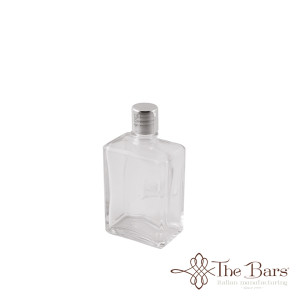 Square glass bottle 100 ml. w/screw cap
