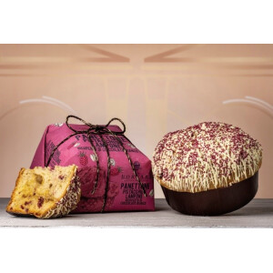 Panettone cu crema de fistic, zmeura si ciocolata alba 1000 gr
