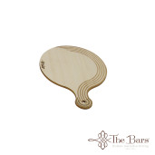 Mini chopping board round vintage in beech d-12